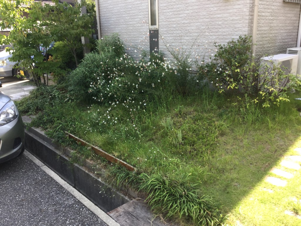神戸市　西区　お庭　雑草