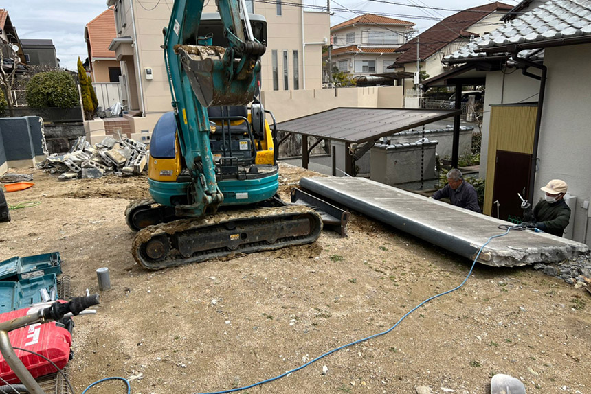 神戸市北区　H様邸の施工中写真